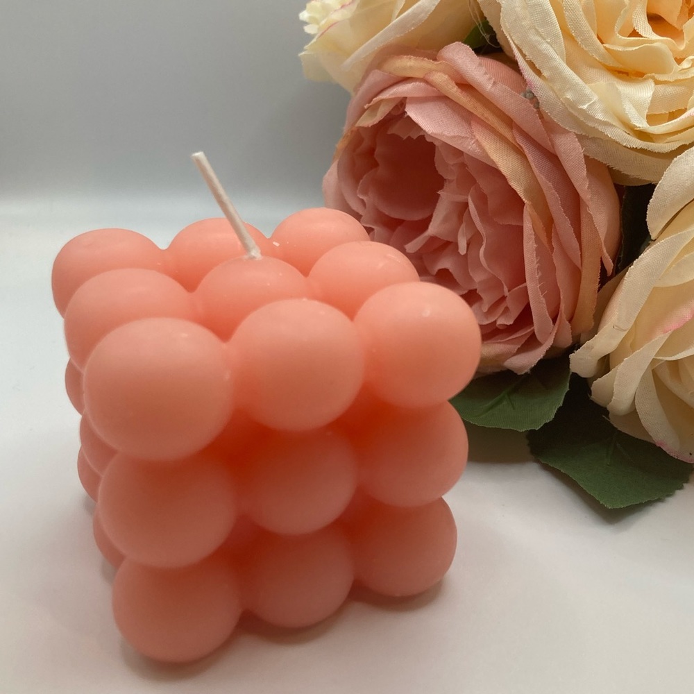 NIB Rubik’s Cube Bubble Candle in Rose Scent